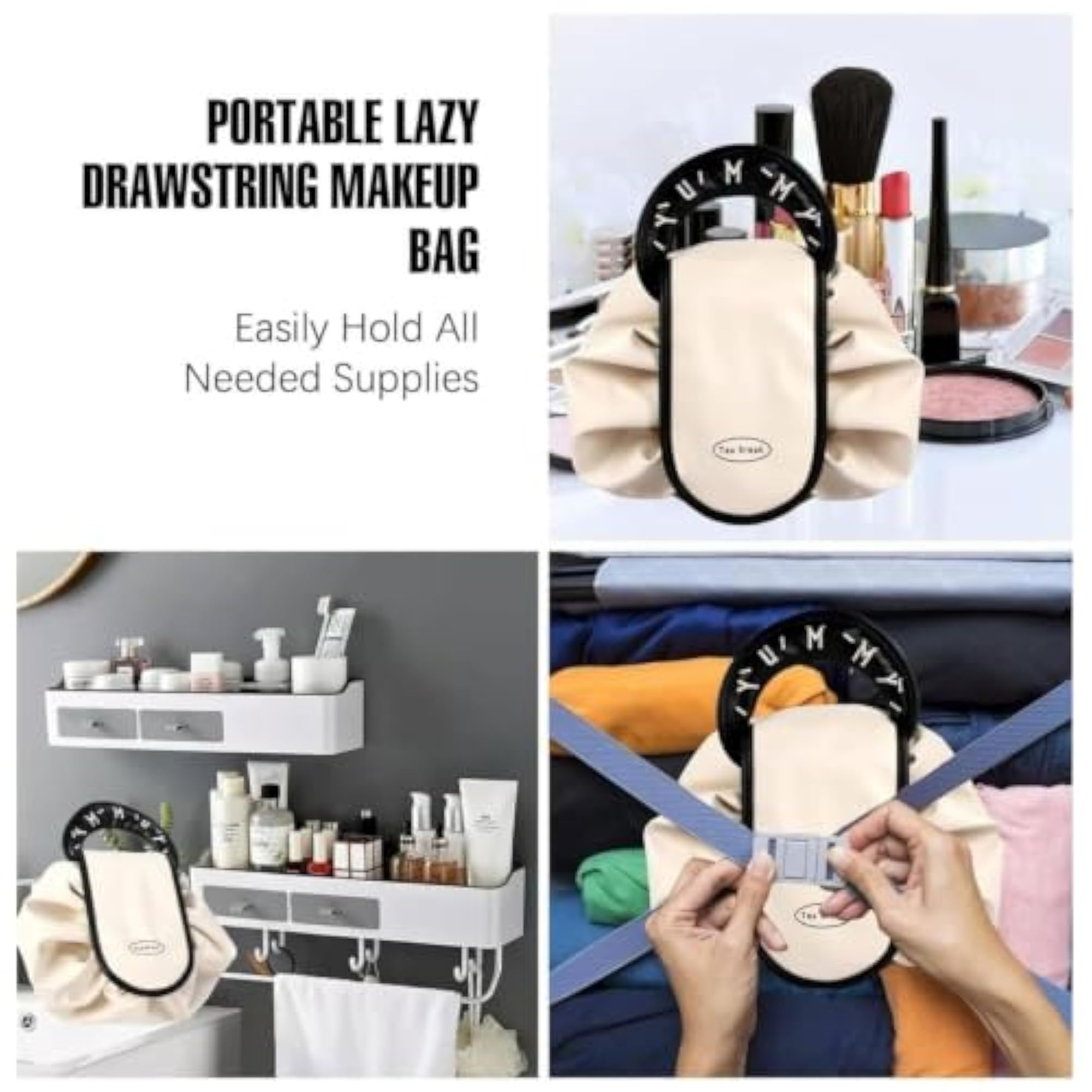 Portable Lazy Drawstring Makeup Bag